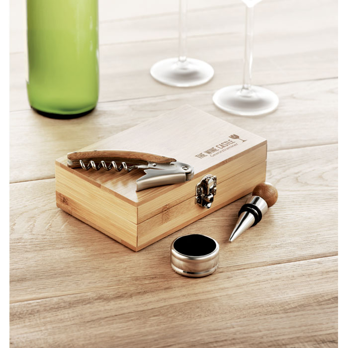 Bamboo Wine Gift Box Set & Accessories