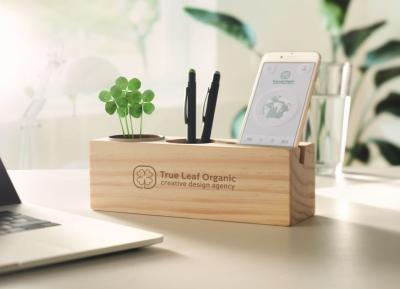 Product image 4 for Wooden Desk Pot with Phone Holder